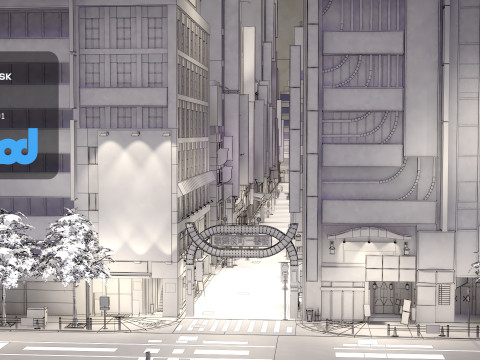 가부키초 거리 3D 모델