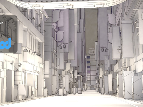 가부키초 거리 3D 모델