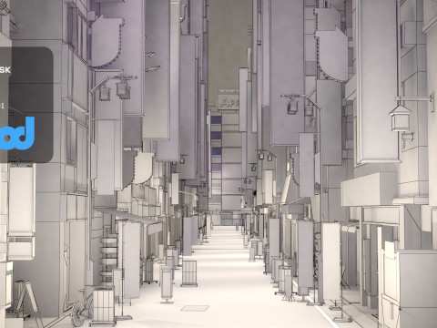 가부키초 거리 3D 모델