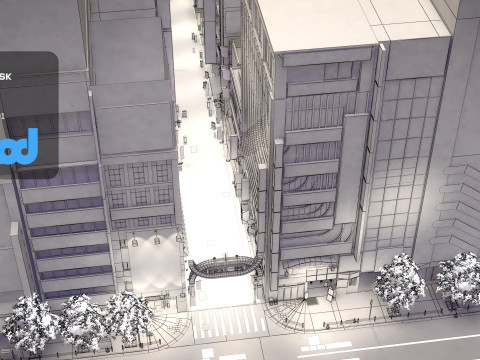 가부키초 거리 3D 모델