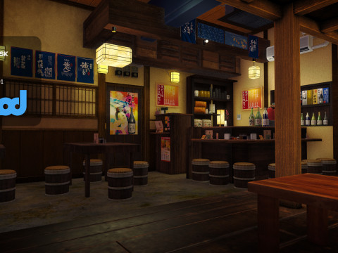 Japanese Izakaya Restaurant 3D 模型