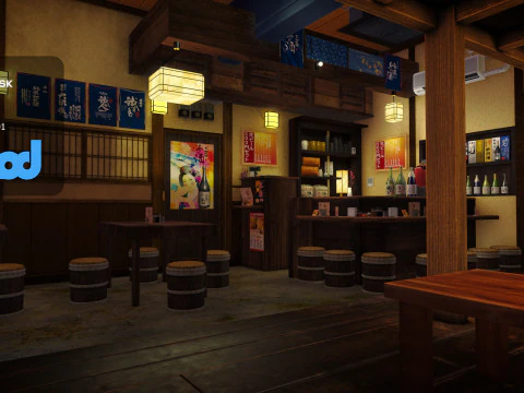 Japanese Izakaya Restaurant 3D Model