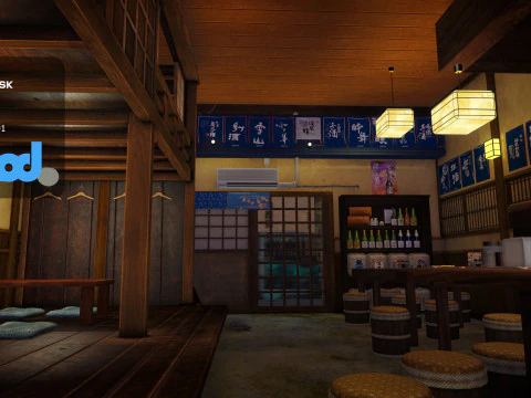 Japanese Izakaya Restaurant 3D Model