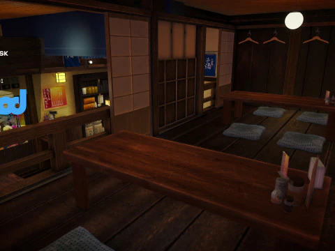 Japanese Izakaya Restaurant 3D Model