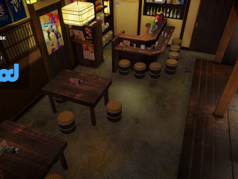 Japanese Izakaya Restaurant 3D Model