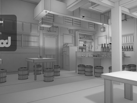 Japanese Izakaya Restaurant 3D 模型