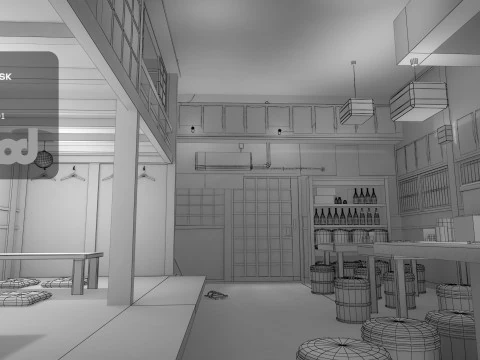 Japanese Izakaya Restaurant 3D Model