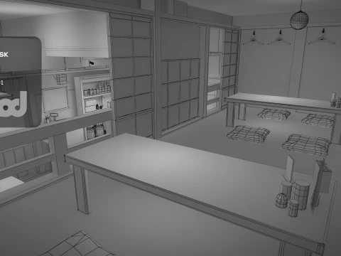Japanese Izakaya Restaurant 3D Model