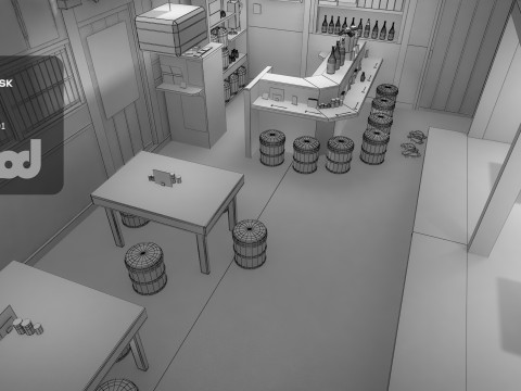 Japanese Izakaya Restaurant 3D 模型