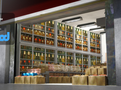 Traditional Chinese Medicine Store Model 3D