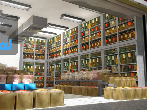 Traditional Chinese Medicine Store Model 3D