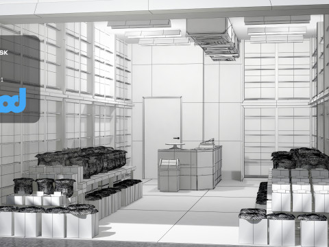 Traditional Chinese Medicine Store Model 3D