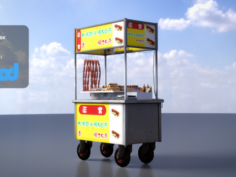 Street Vendor Taiwan Sausage 3D Model