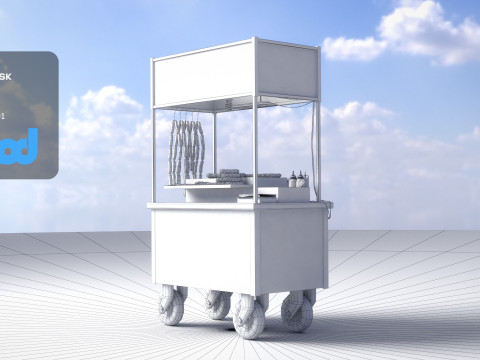 Street Vendor Taiwan Sausage 3D Model