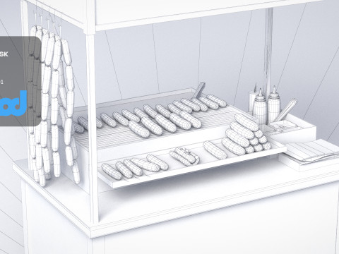 Street Vendor Taiwan Sausage 3D Model