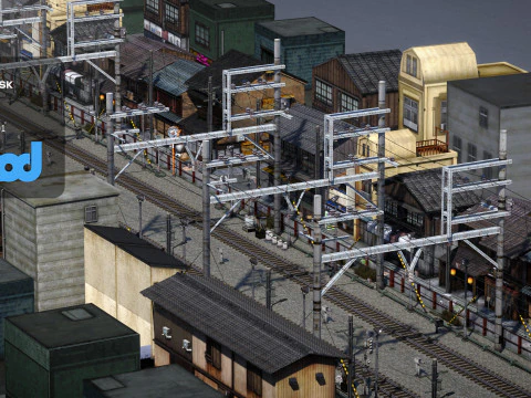 Japan Railway 3D Model