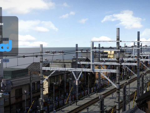 Japan Railway 3D Model