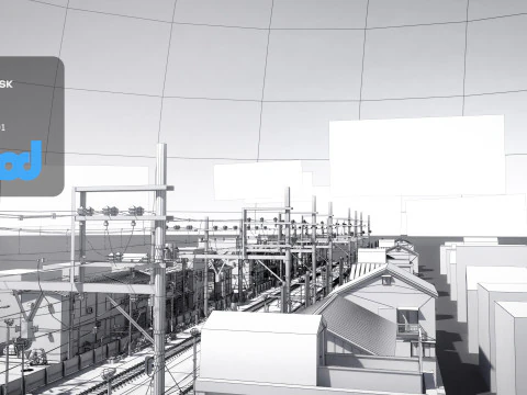 Japan Railway 3D Model