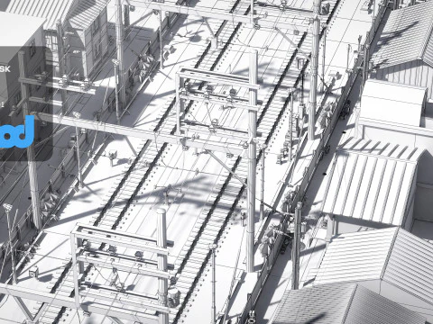 Japan Railway 3D Model