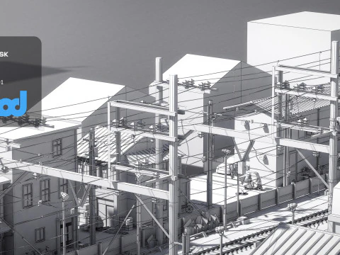 Japan Railway 3D Model