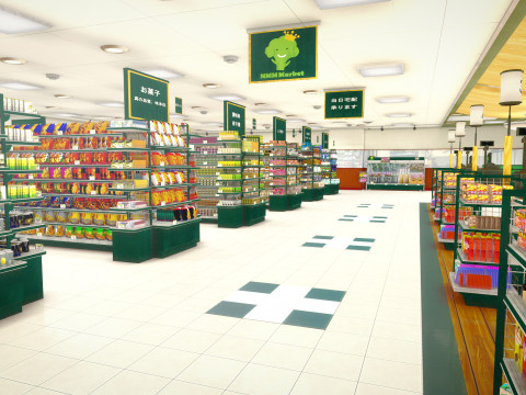 Japanese Supermarket 3Dモデル