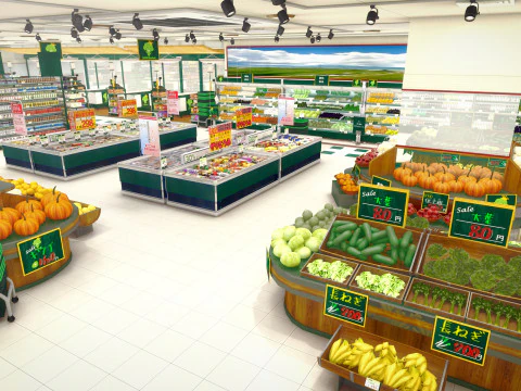 Japanese Supermarket 3D Model