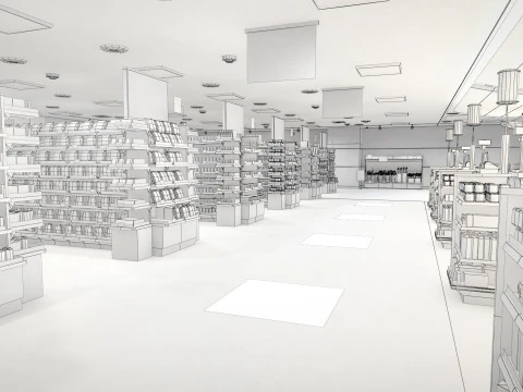 Japanese Supermarket 3D Model