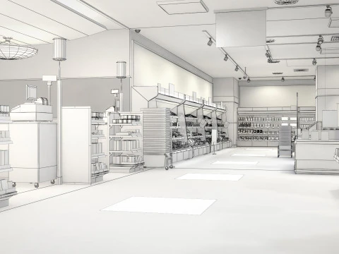Japanese Supermarket 3D Model