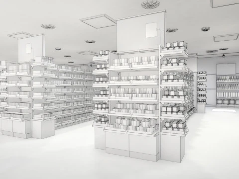 Japanese Supermarket 3D Model