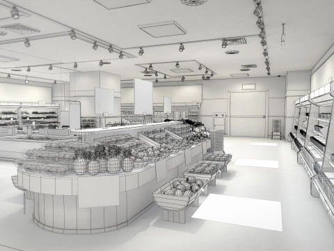 Japanese Supermarket 3D Model