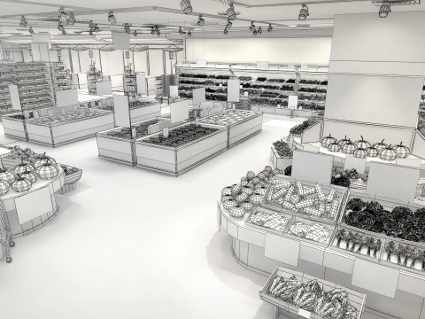 Japanese Supermarket 3D Model