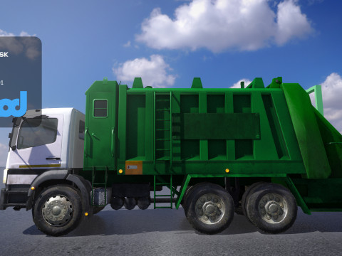 HK Garbage Truck 001 3D Модель