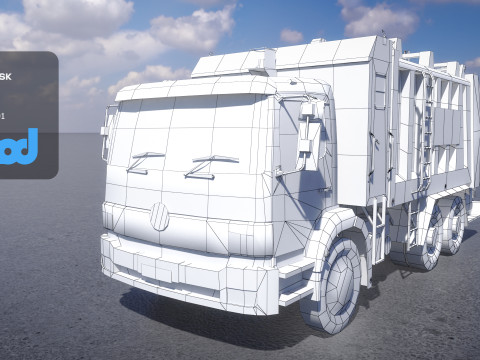 HK Garbage Truck 001 3D Модель