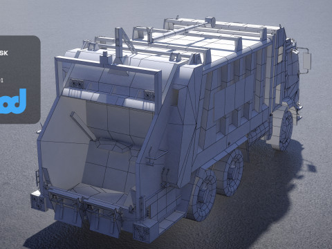 HK Garbage Truck 001 3D Модель