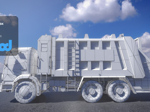 HK Garbage Truck 001 3D Модель