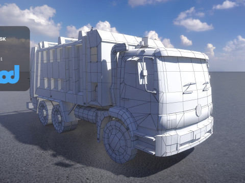 HK Garbage Truck 001 3D Модель