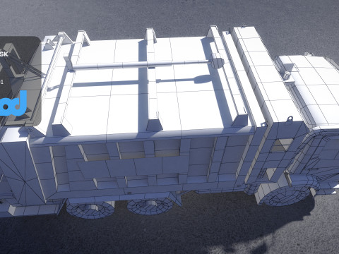 HK Garbage Truck 001 3D Модель