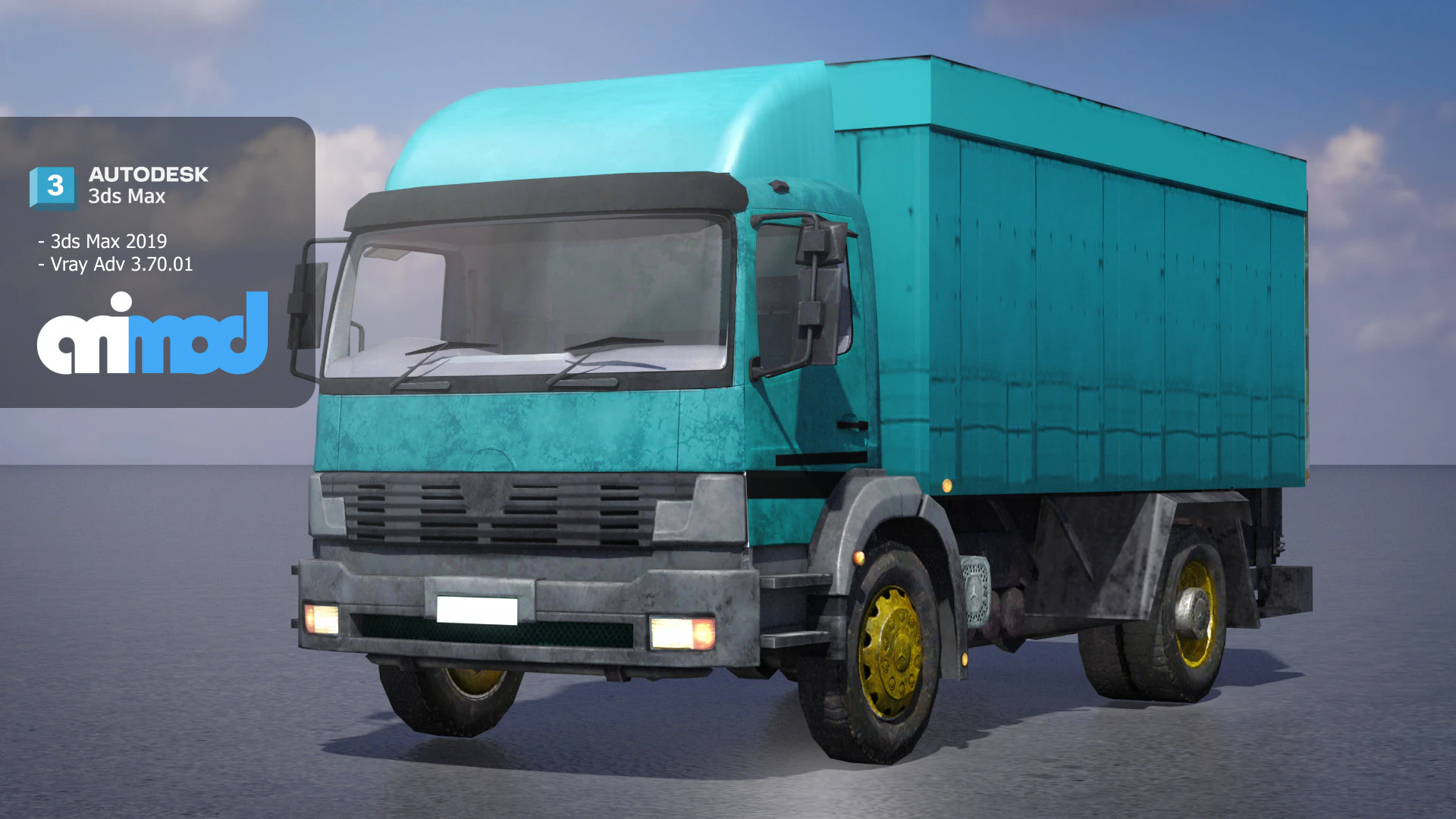 HK Garbage Truck 002 3D Model .c4d .max .obj .3ds .fbx .stl .blend 