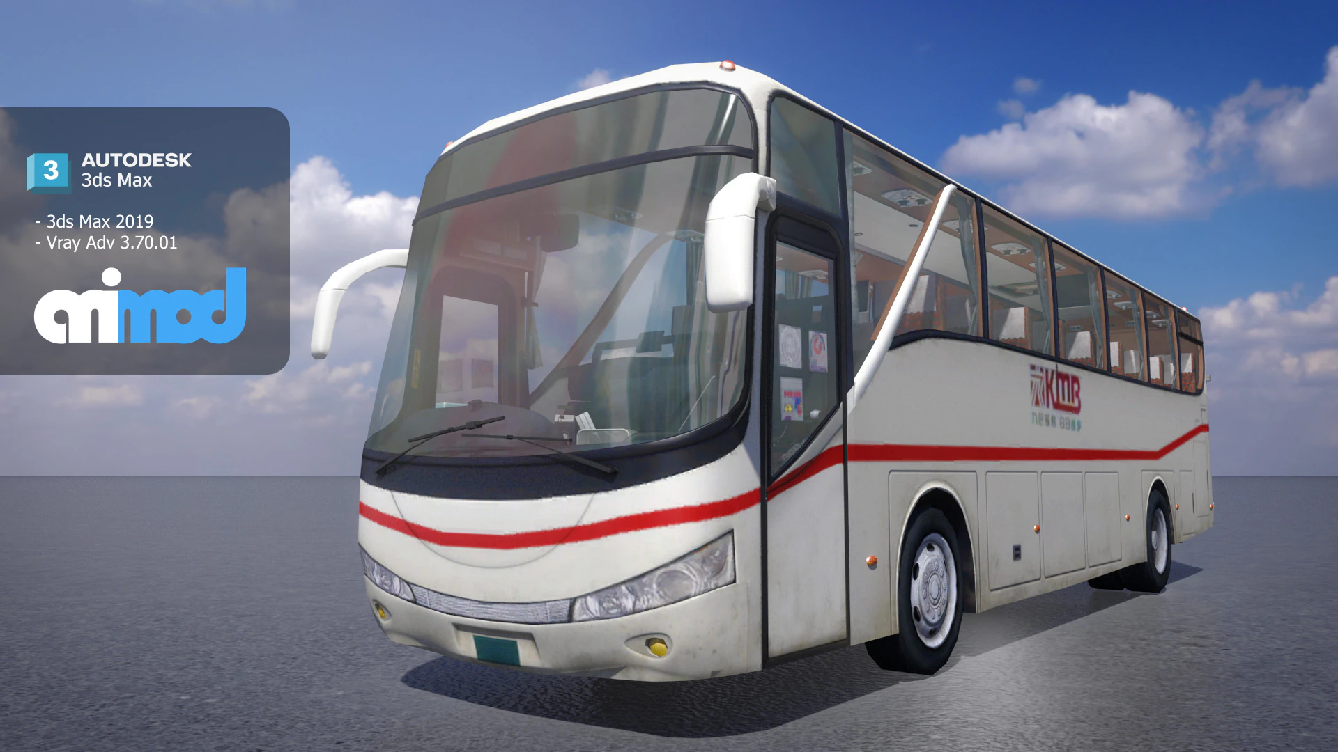 HK Bus 004 3D Model .c4d .max .obj .3ds .fbx .stl .blend 