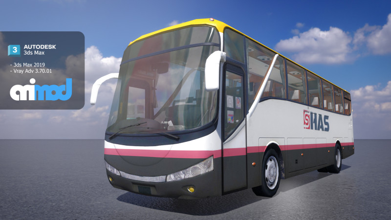 HK Bus 005 3D-Modell .c4d .max .obj .3ds .fbx .stl .blend