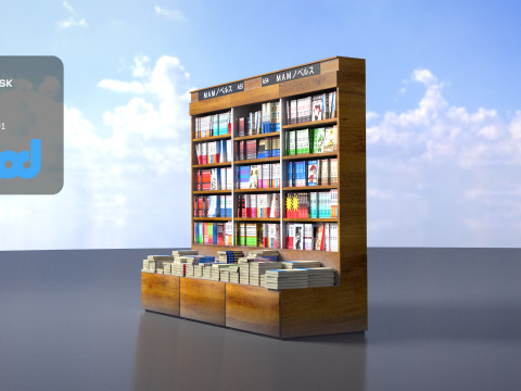Book Shelf 0001 3D Модель
