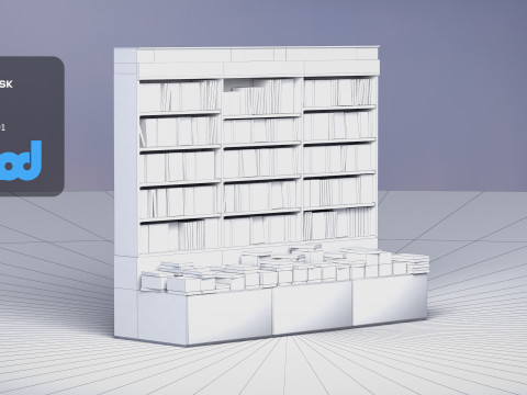 Book Shelf 0001 3D Модель
