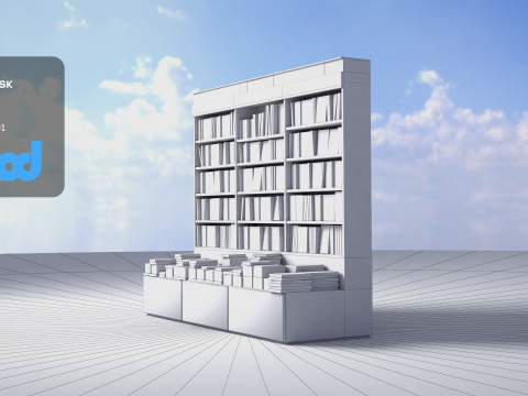 Book Shelf 0001 3D Модель