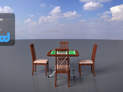 Mahjong Table 3D Model