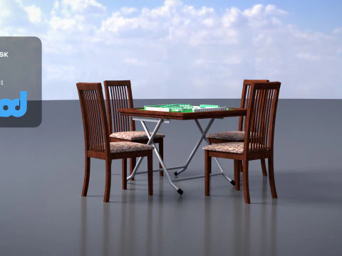 Mahjong Table 3D Model