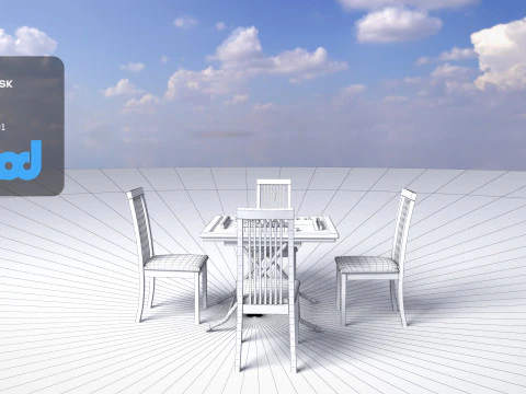 Mahjong Table 3D Model