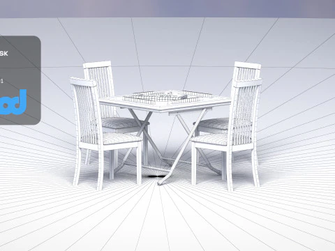 Mahjong Table 3D Model