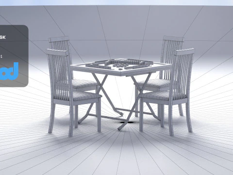 Mahjong Table 3D Model