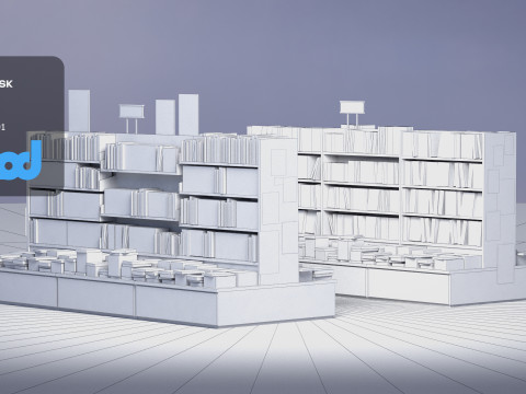 Book Shelf 0002 3D-Modell