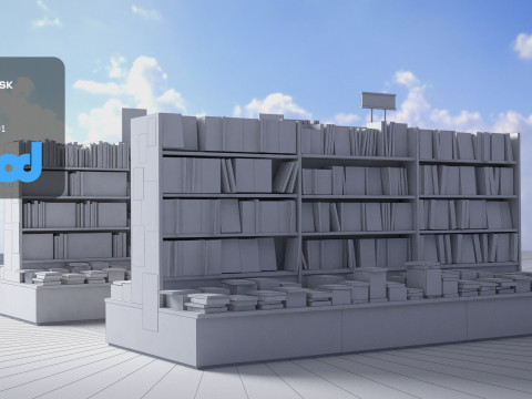 Book Shelf 0002 3D-Modell